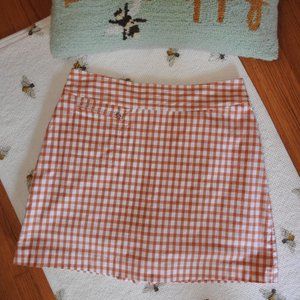 Rosso Orange & White Checked Skort Sz 6-8